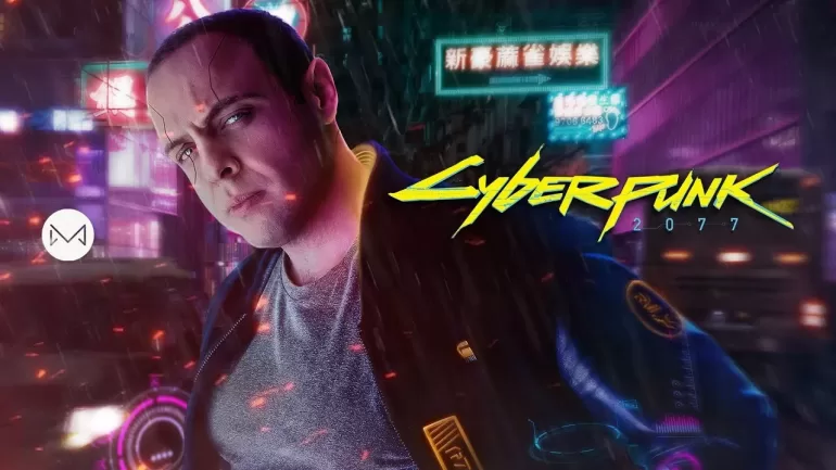 Poster Cyberpunk 2077 - Da Foto ao Photoshop #3 7 Mestre do Photoshop Poster-Cyberpunk-2077-Da-Foto-ao-Photoshop.webp